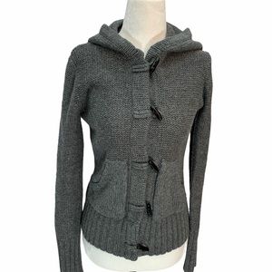 VERO MODA Grey Hooded Cardigan Toggle Closure🌸